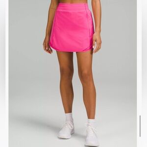 Lululemon hotty hot high rise skirt long in sonic pink